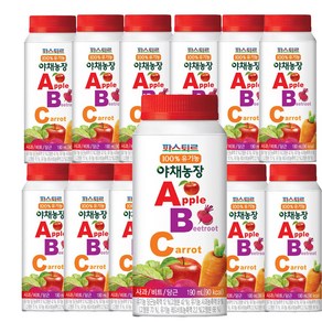 파스퇴르 100%유기농 야채농장 ABC주스190ml (냉장보관), 190ml, 12개