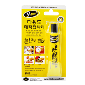 투명 다용도 강력 접착제 마분지 종이 세라믹 스폰지 튜브타입 20ml, 1개