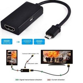 마이크로 USB 2.0 MHL to HDMI 호환 케이블 HD 1080P 삼성 HTC LG 안드로이드 컨버터 미니 어댑터 컨버터, [01]A, 1개