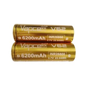 강력한 빛 손전등용 충전식 배터리 용량 V62 INR 26800 배터리 6200mAh 고출력 3.7V CDR25A 최대 40A, 01 2pcs Button top, 1개