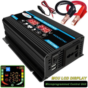 인버터 순수정현파 차량용 최대300W peak power 4000W 60HZ LCD 12V-220V