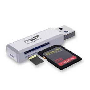 USB 3.0 카드리더기 OTG SD 멀티 지원 AP-U30W, 혼합색상, 1개