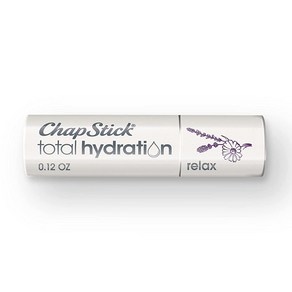 ChapStick Total Hydation 에센셜 오일 릴렉스 카모마일 + 라벤더 립밤 튜브 립 케어 - 3.4g0.12온스, 1개, 3.5g