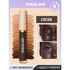 쉬글램 sheglam 컨실러 라이크 매직 12시간 풀 커버리지 코코아 매트 리퀴드 코렉터, 1개