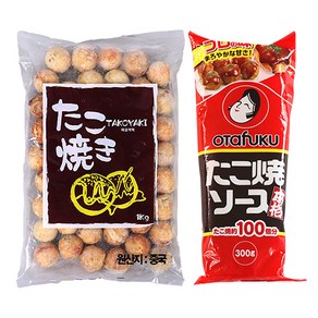 오지상구루메 타코야끼 세트 타코야끼볼 1kg(20gx50ea) 소스 300g 에어프라이어 조리