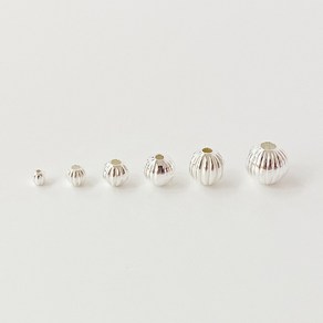 925 실버 비즈 은볼 주름볼 3/4/5/6/7/8mm, 3mm, 1개