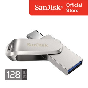 샌디스크 정품 울트라 듀얼 드라이브 럭스 USB 128 GB 기가 SDDDC4 OTG, 1개