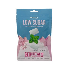 피코크 로우슈거 페퍼민트향껌 105g, 3개