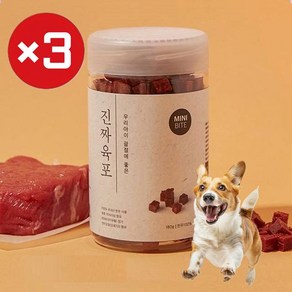 펫프렌즈 진짜육포 한우 미니바이트(180g) 3개, 한우 미니바이트, 180g