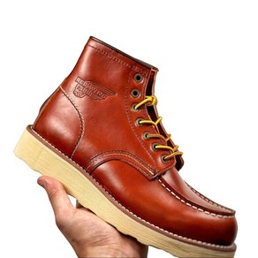 Red Wing 레드윙 Classic Moc 헤드 소가죽 편안한 캐주얼 앵클 부츠 남성 작업복 부츠 레드 브라운