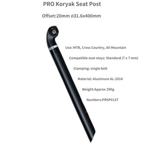 PRO Koyak MTB 크로스 컨트리 마운틴 27.2x400mm 오프셋 또는, 04 20mm 31.6x400mm, 1개