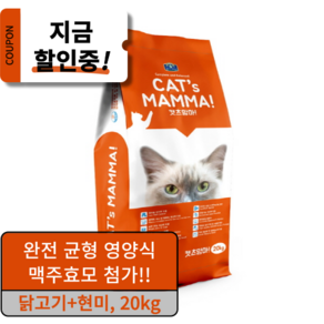 [펫클럽] 벨버드 캣츠맘마 고양이 전연령 사료 20kg, 단품, 1개