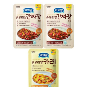 일동후디스 아이얌 순우리쌀 간짜장2봉 + 순우리쌀 카레 분말1봉, 3개, 80g