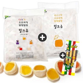 하오리위안 1+1 밀크츄 1kg대용량 (옥수수+믹스)+맛기차콘 1봉, 1kg, 2개