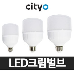 씨티 LED전구 삼파장 전구 램프 보안등 30W 40W 50W, 1개, 씨티 LED 크림벌브 50w(E39)