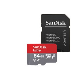 샌디스크 마이크로SD카드 울트라 64GB + SD어댑터포함, 1개