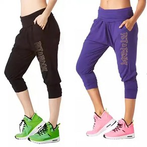 FIT FUNKY 새로운 도착 Zumba 피트니스 ZW 착용 여성 의류 카고 바지 _p686, 보라