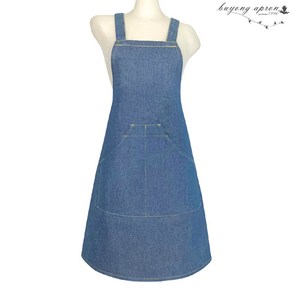 주식회사 부용 수제작 청 데님앞치마 [H형] 앞치마, 데님앞치마(H형끈타입), 1개