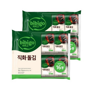 비비고 직화돌김 4.5g 16개입 x2개(총 32개), 72g, 2개