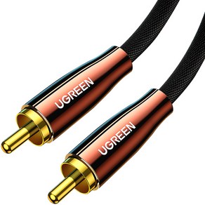 Ugeen 디지털 오디오 RCA Coaxial 케이블 1m/U-70684/S/PDIF 규겨의 디지털 오디오 신호 전송/75옴 임피던스/강력한 차폐/패브릭 케이블/금도금 커넥터, 1개, 1m