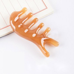 돌고래 두피 괄사 마사지 얼굴 페이스 도구 지압 기구 로즈쿼츠, 오렌지, 1개