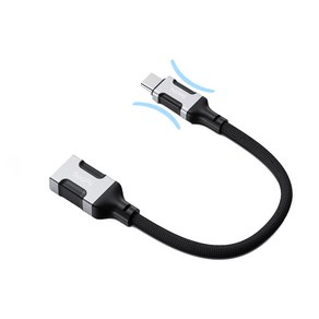 수피 USB3.2 Gen2 C타입 10Gbps OTG 변환 젠더 케이블 GD08 마우스 키보드 외장하드, 검정색, 1개, 15cm