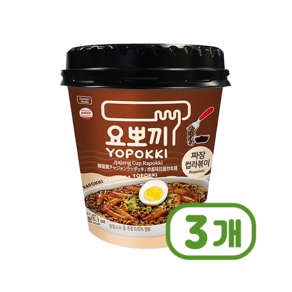 요뽀끼 짜장 컵라볶이 즉석조리 145g x 3개