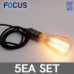포커스 에디슨 백열전구 ST64 60W SG 세트, 전구색, 5개