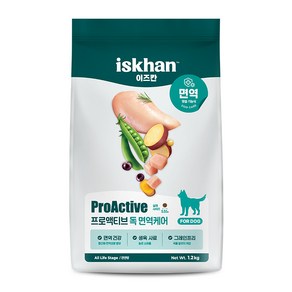 이즈칸 독 프로액티브 면역 강아지 사료, 1개, 1.2kg, 닭