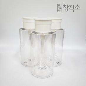 투명 리무버공병 펌프형 리무버용기 300ml 리무버용기 리무버 펌프 공병 세트 토너 용기, 5개