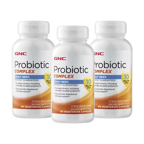 GNC 유산균 100억 멀티 스테인 컴플렉스 10빌리언 90정 Multi-Stain Pobiotic Complex Billion 90caps [3개 SET], 1세트, 270정