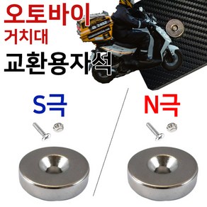 오토바이자석 ND원형자석 N극 S극 20mm 오토바이거치대 자석 1개