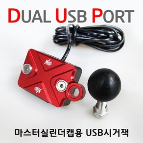 오토바이 마스터실린더캡USB USB2포트시거잭 1구 소형, 블루, 1개