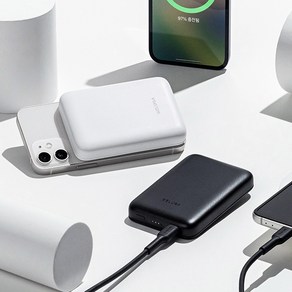 벨루가 하이웨이브 15W 맥템즈 고속충전 맥세이프 보조배터리 5000mAh, 화이트