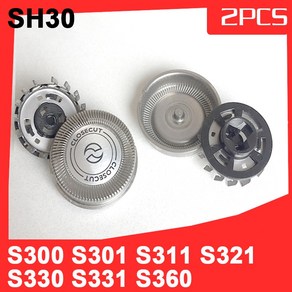 2PCS 면도기 헤드 SH30 필립스 면도날 SH30-3 SH30/3 S300 S301 S311 S321 S330 S331 S360 면도 헤드, 2개, 보여진 바와 같이, 하나