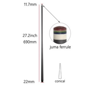 롱고니카본상대 당구큐대 카본큐대 탄소 당구 큐 샤프트 주마 페룰 포함 스틱 스누커 놀이 브레이크 타코 빌라 풀 섬유, 1개, 37) 11.7-22-690 conical - VP2