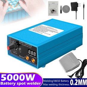 스폿용접기 휴대용 배터리 미니 가정용 5000W DIY 키트 18650 팩 용접 도구 기계 펜 니켈 스트립 포함, 1.US, 1개