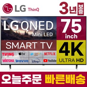 LG 75인치 TV QNED 4K UHD 스마트 티비 75QNED90 LED 미러링 넷플릭스 유튜브, 스탠드형, 75인치TV, 고객직접설치