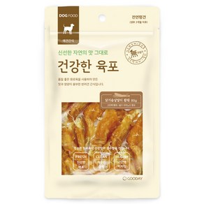 건강한육포 닭가슴살말이 황태 80g 져키 사사미 굿데이간식, 1개