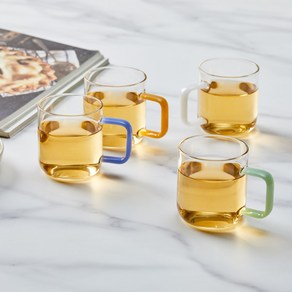 [MODERN HOUSE 중계점] 소울카페 미니 내열유리 손잡이 유리잔 180ml 4P GA0825005, 1개, 혼합