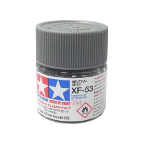 (81753) 타미야 아크릴 도료 XF-53 뉴트럴 그레이 무광 10ml, 1개