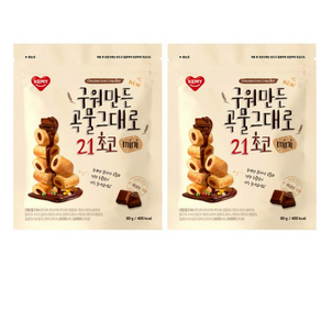 구워만든 곡물 그대로 21 초코 미니, 80g, 4개