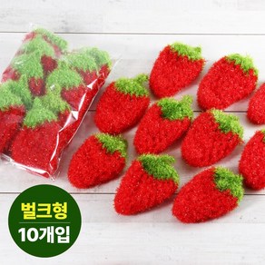 거품 잘나는 아크릴 딸기수세미 10매 업소용 벌크형 대용량 주방 수세미 업소용 도톰한, 10개, 1세트