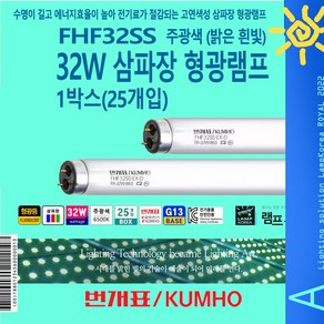 번개표 32W 삼파장 형광등 1BOX 25개입 밝은 주광색 865