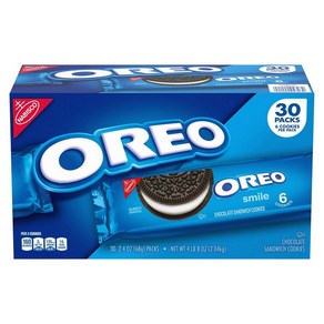 Nabisco 어린이간식 리얼코코아 밀크쉐이크 토핑 오레오쿠키 초코칩 샌드위치크림쿠키 스낵팩 30개입 1팩