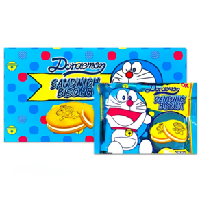 도라에몽 밀크향 비스킷 샌드 쿠키 25g 2개입, 1세트