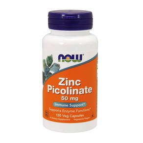 Now Foods Zinc Picolinate 나우푸드 아연 피콜리네이트 50mg 베지캡슐 120개입, 1개, 120정