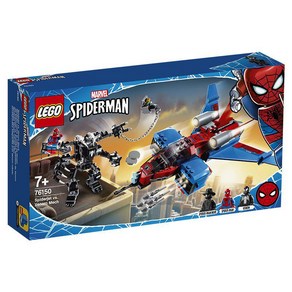 LEGO Supeheo 76150 Spideman Jet Fighting Venom Mech 조립 소년 빌딩 블록 완구, 76150 스파이더 맨 제트 대, 1개