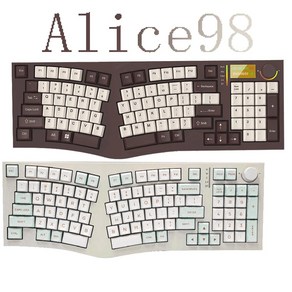 FEKER Alice98 무선 기계식 핫 스왑 인체공학 키보드 3 모드 VIA RGB 개스킷 구조 남쪽 조명 8000 배터리, 없음, 없음, 9)Only puple keycap