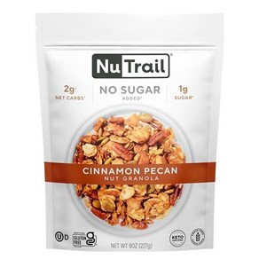 NuTail Nut Ganola Ceeal Cinnamon Pecan No Suga Added Gluten Fee Gain Fee Keto Low Cab, 1개, 226.8g